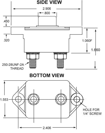 CB174 Series Manual Reset Circuit Breakers 12 volt to 32 volt.